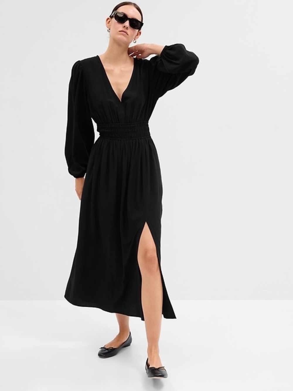 GAP Chic Black Long Sleeve Dress